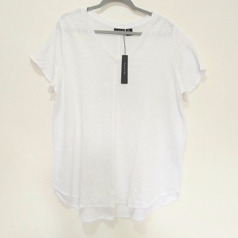 NWT Tahari 100% Linen Women's T-shirt